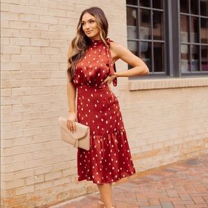 NWOT! Longtime Love Satin MIDI Dress